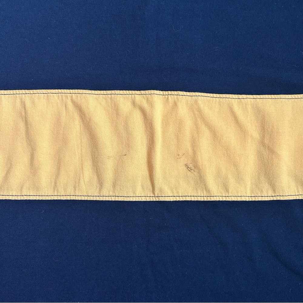 NWT Roundtree & Yorke Rugby Shirt XXL Navy Blue Yellow Gold Stripe Cotton - Picture 7 of 7